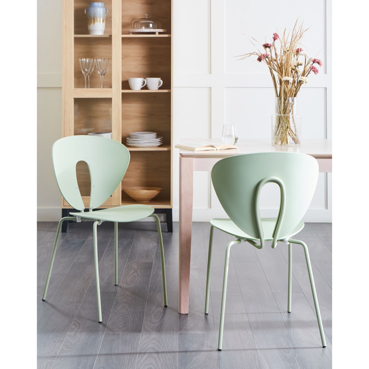 Krzesło do jadalni Zestaw 2 Jasnozielony TRACY