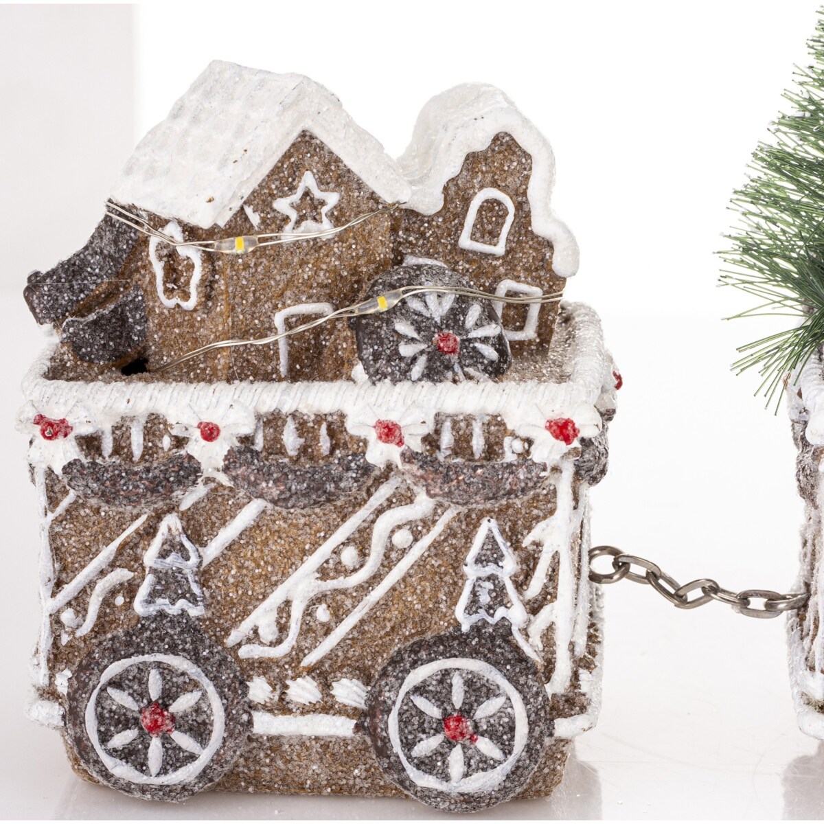 Dekoracja - pociąg piernikowy LED 19x45x10,5 cm TRENA