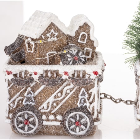 Dekoracja - pociąg piernikowy LED 19x45x10,5 cm TRENA