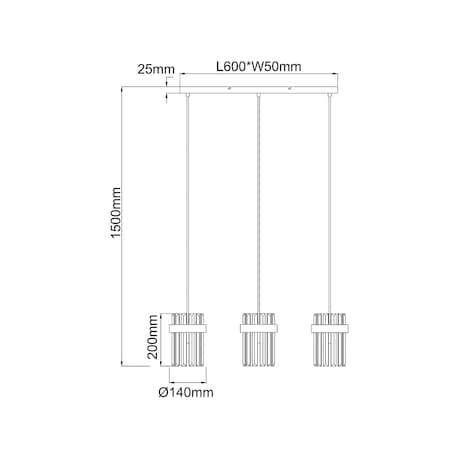 Lampa sufitowa wisząca Light Prestige Vetro chrom 3 x E14 1 szt.