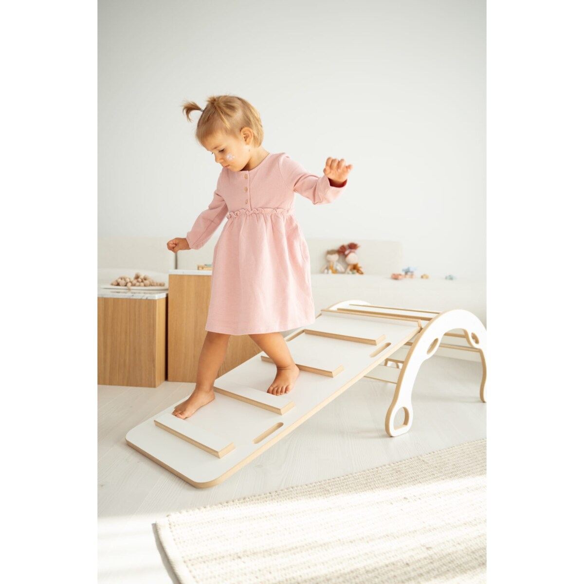 MAŁY bujak montessori z uchwytami + MAŁA zjeżdżalnia DRABINKA