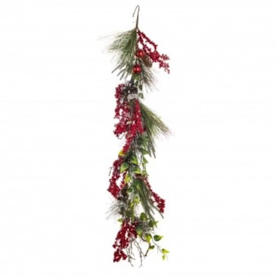 Girlanda świąteczna - czerwone owoce 100x28x12 cm MIRTA