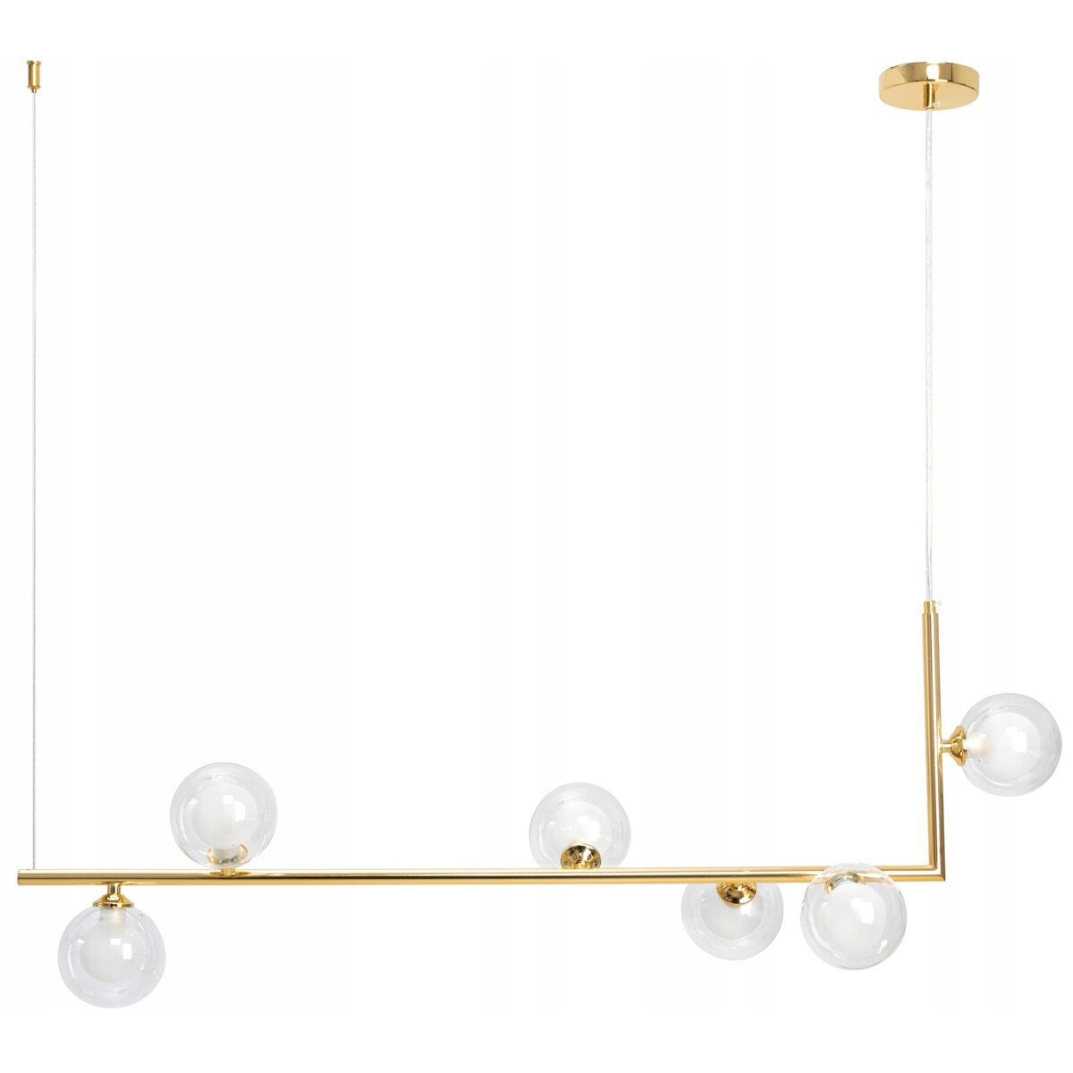 Lampa Sufitowa Szklane Kule Złota Gold 6 Punktów