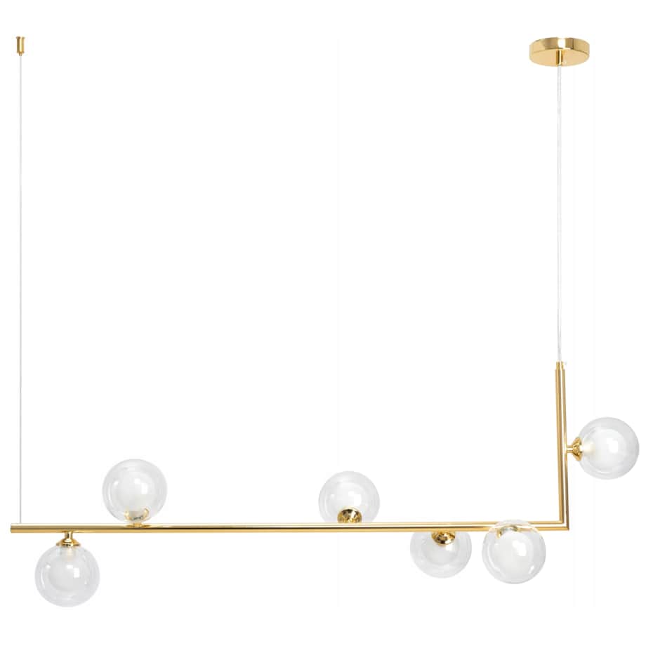 Lampa Sufitowa Szklane Kule Złota Gold 6 Punktów
