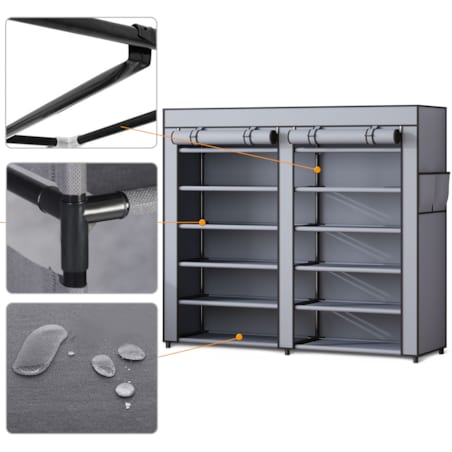 Szafka regał na buty tekstylna materiałowa 12 półek Massido