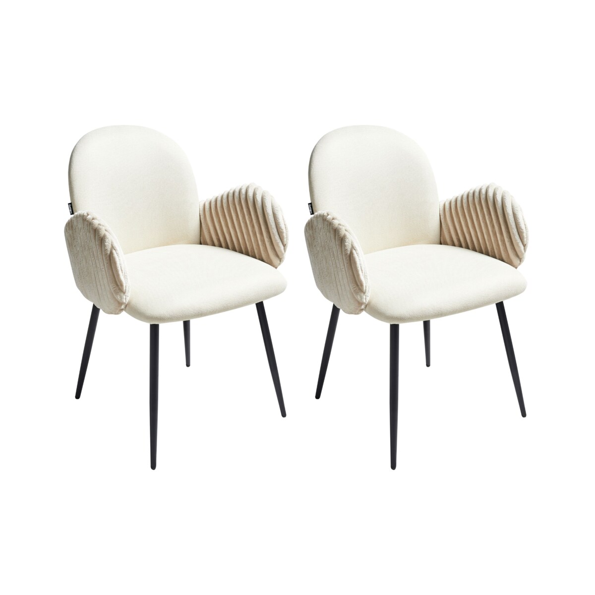 Zestaw 2 krzeseł do jadalni AMITY Jasnobeżowy