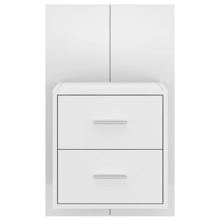 vidaXL Wisząca szafka nocna, biała z połyskiem