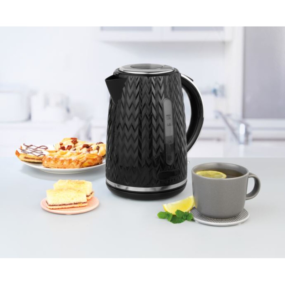 Czajnik czarny elektryczny 2200 W CHEVRON, 1,7 l