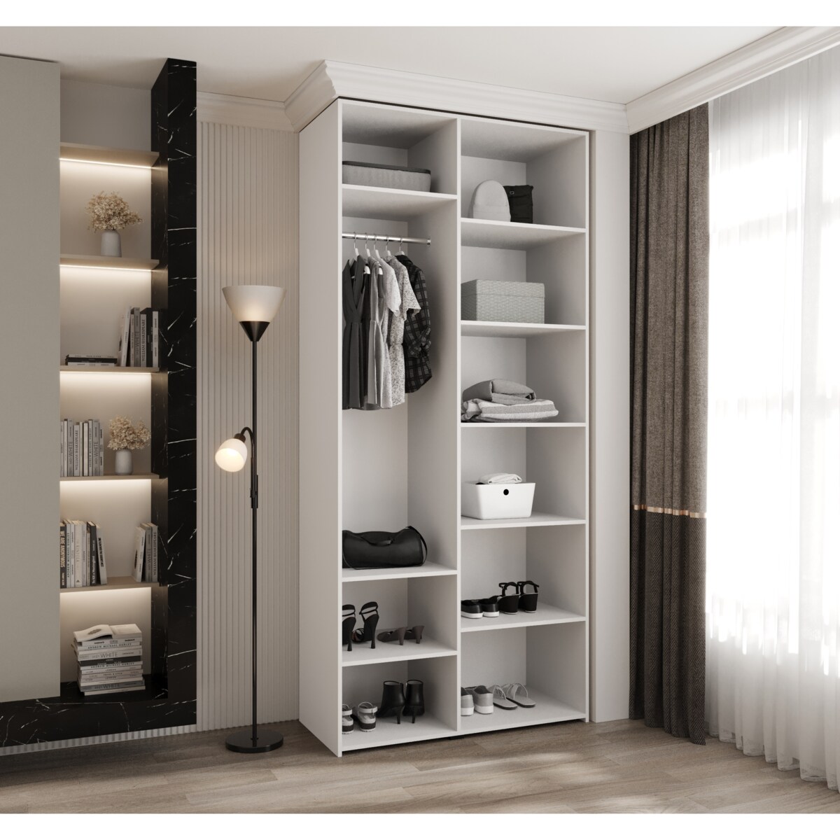 Szafa dwudrzwiowa Como 4 110 gł.50 biały+czarny