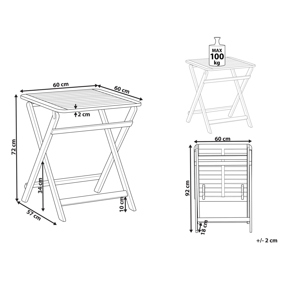 Stół ogrodowy Drewno Jasne drewno PARAGGI