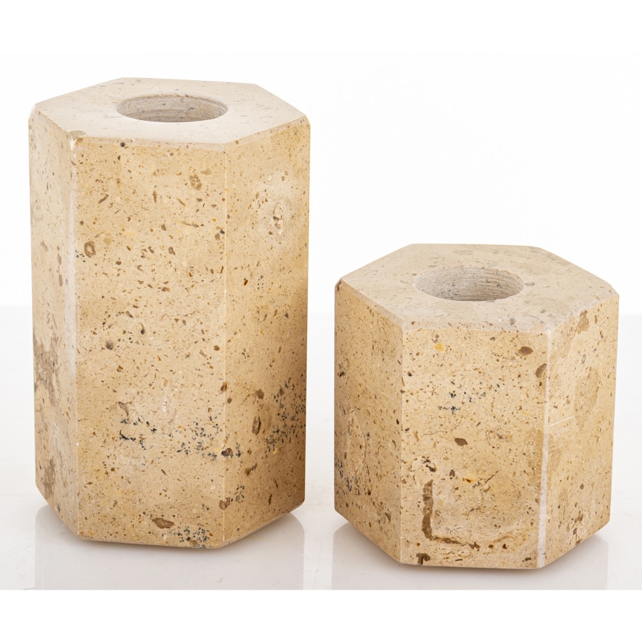 Świecznik marmurowy 2 szt. 9x6x5,5 cm PETRA