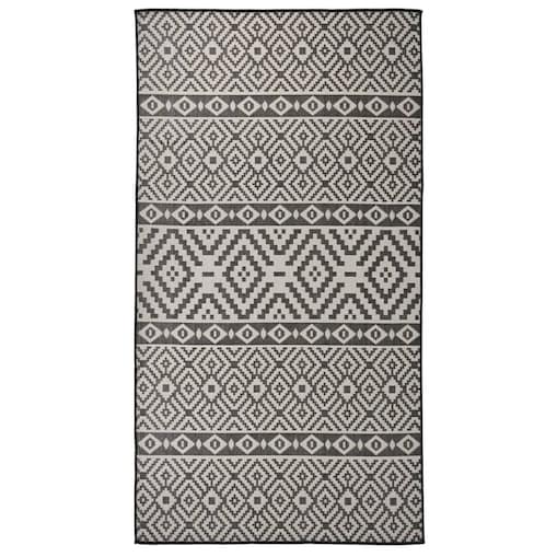 vidaXL Dywan zewnętrzny o płaskim splocie, 80x150 cm, czarne pasy