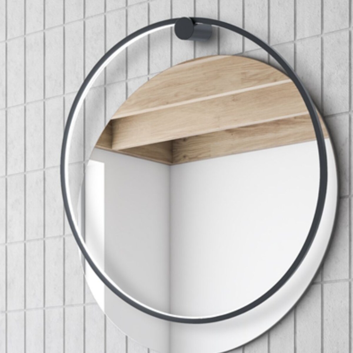 Kinkiet ścienny Saturno ML8852 Milagro LED 46W 4000K ring IP44 czarny