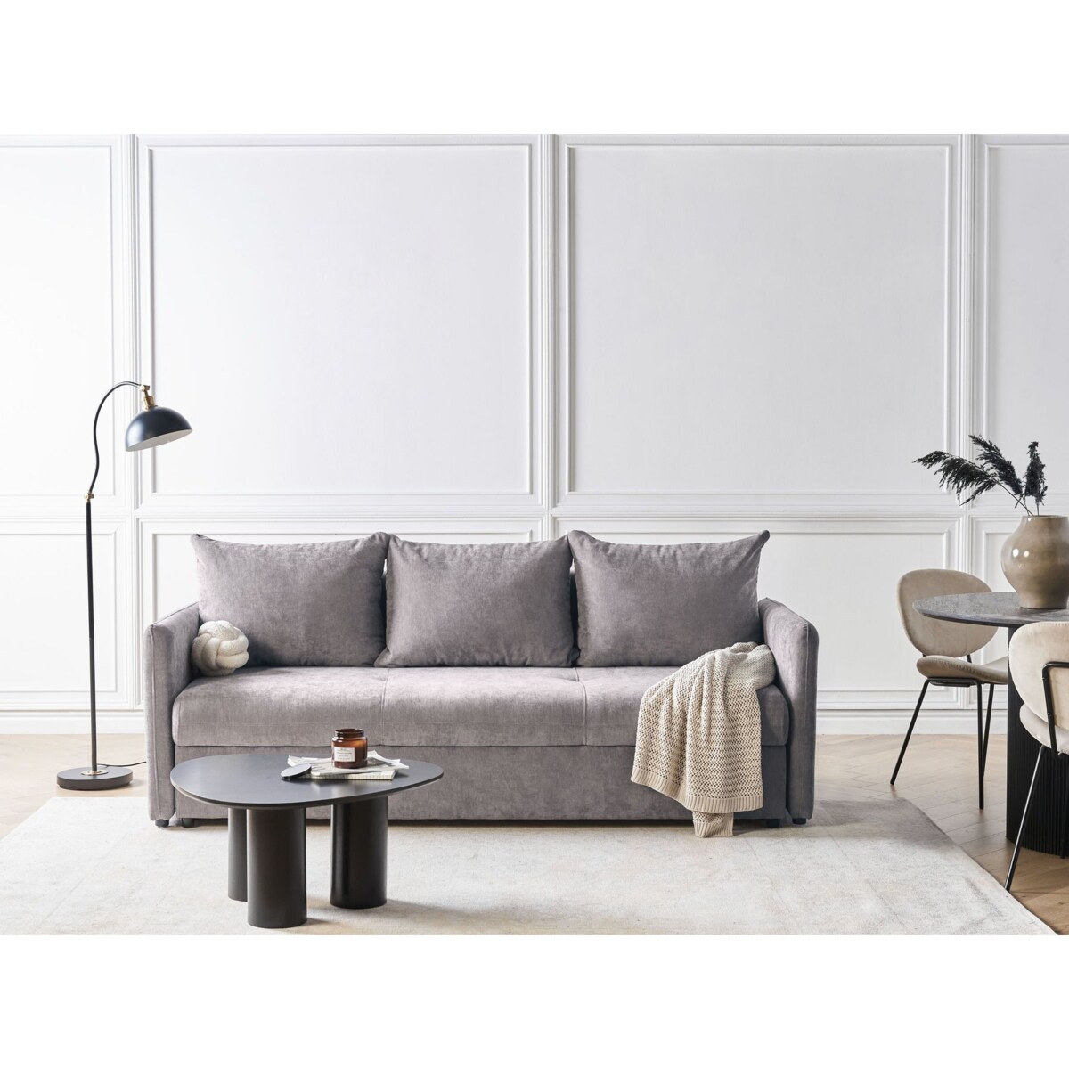 Sofa rozkładana HOLSEN Brązowy Tkanina