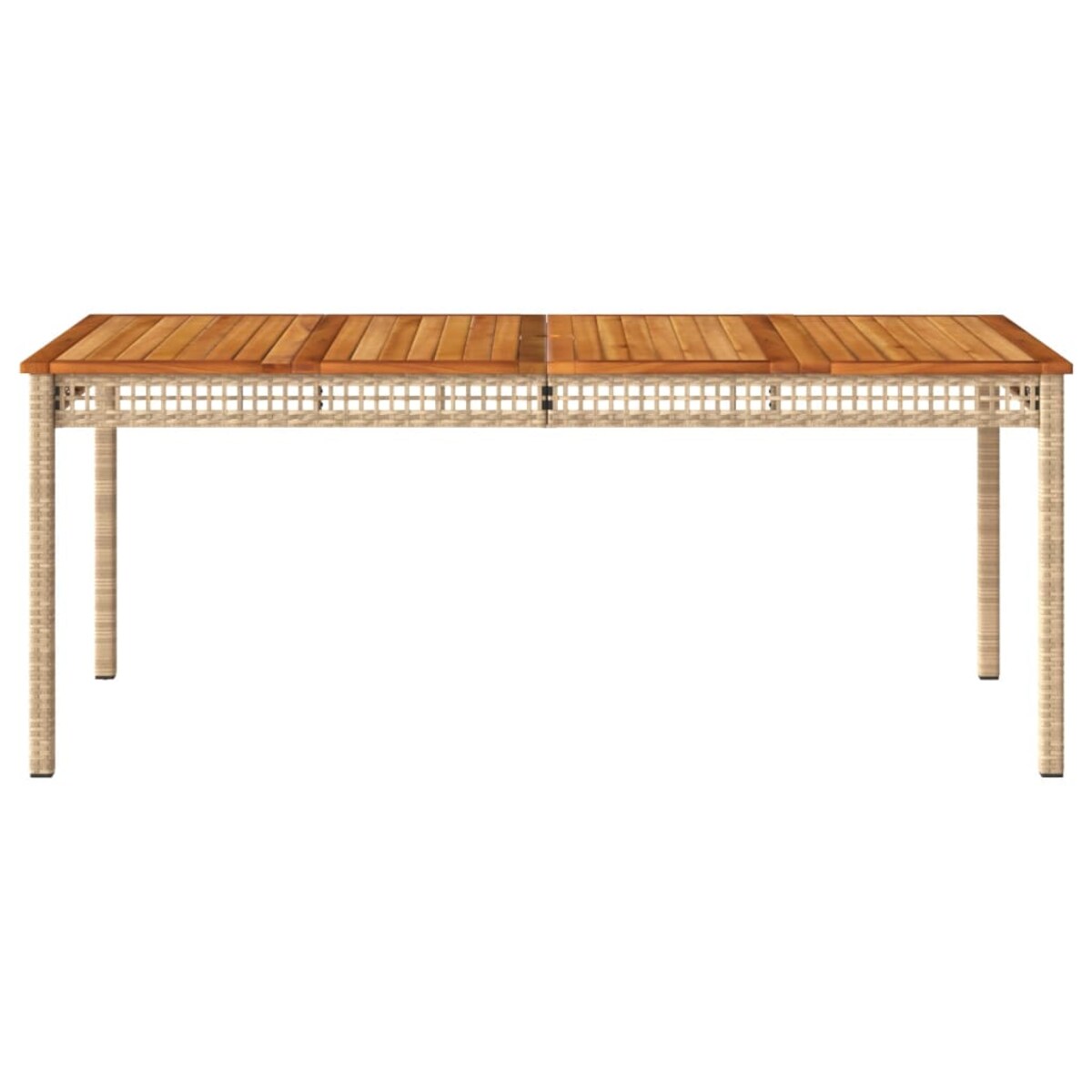 vidaXL Stół ogrodowy, beżowy, 180x90x75 cm, polirattan i akacja