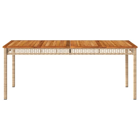 vidaXL Stół ogrodowy, beżowy, 180x90x75 cm, polirattan i akacja