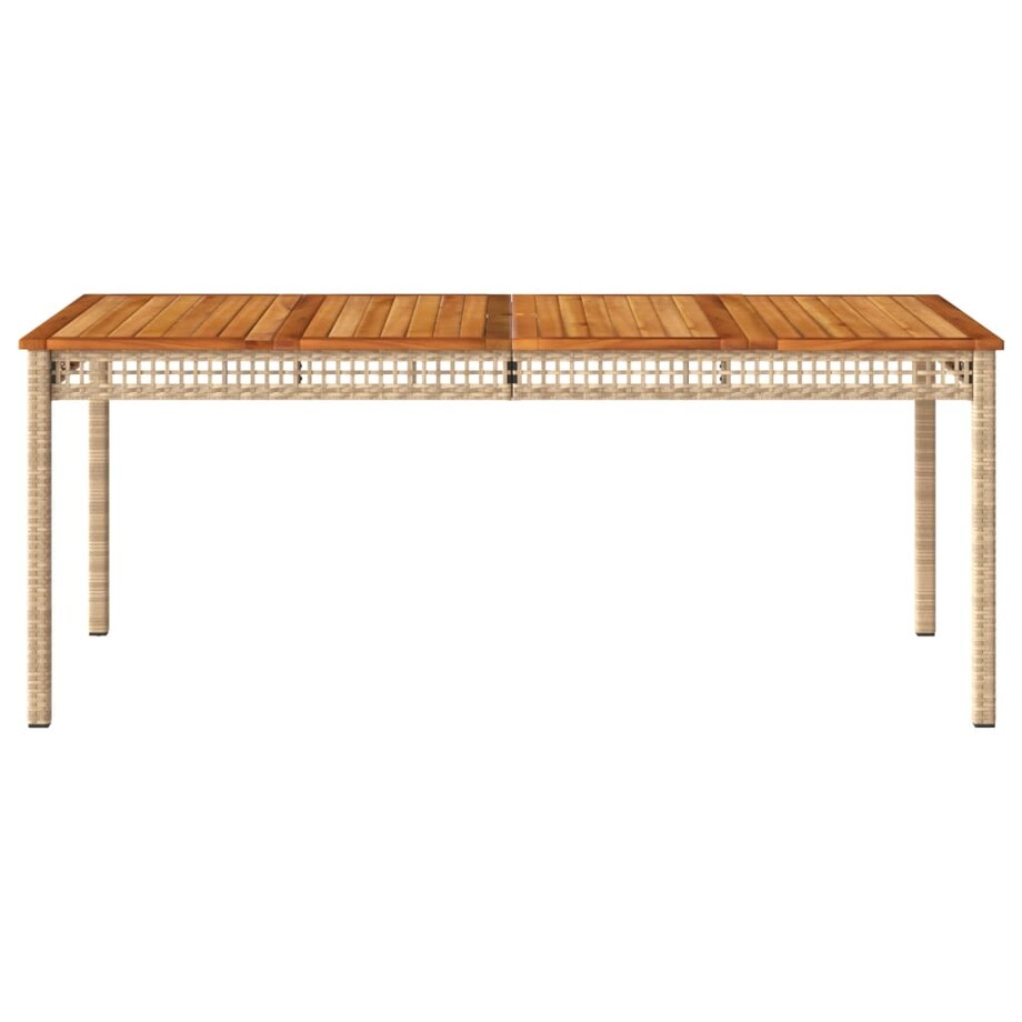 vidaXL Stół ogrodowy, beżowy, 180x90x75 cm, polirattan i akacja