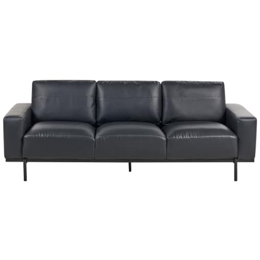 Sofa 3-osobowa ekoskóra czarna SOVIK