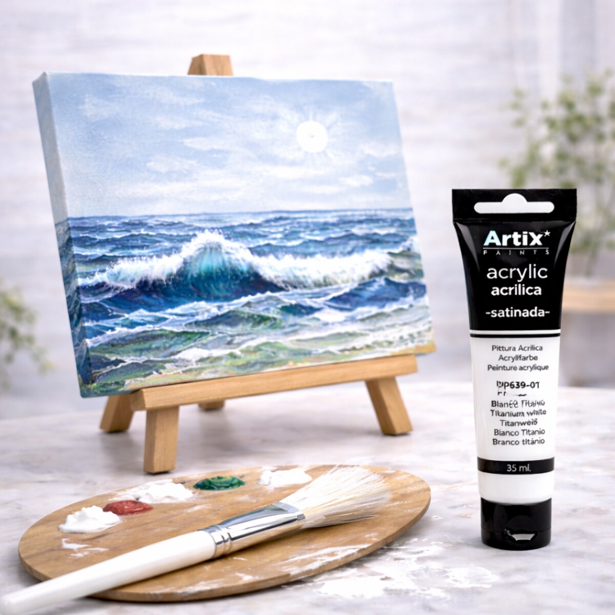 arba akrylowa Artix Titanium White 35 ml – klasyczna biel o satynowym wykończeniu