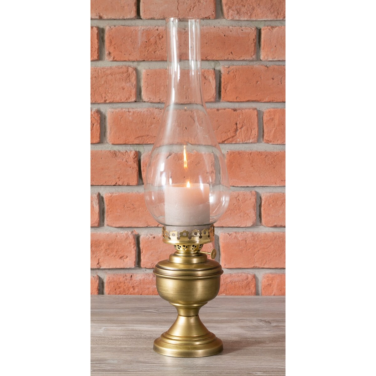 ŚWIECZNIK tealight OLJA lampa naftowa ZŁOTA RETRO