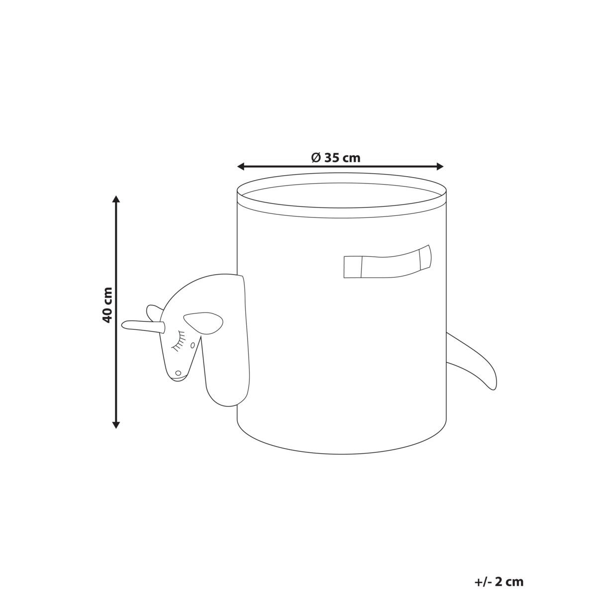 Kosz jednorożec bawełniany różowy NARROTI