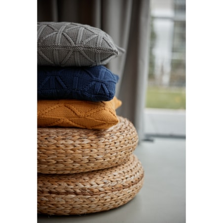 Poszewka brytyjska kwadratowa musztardowa, 50 x 50 cm, La Manta