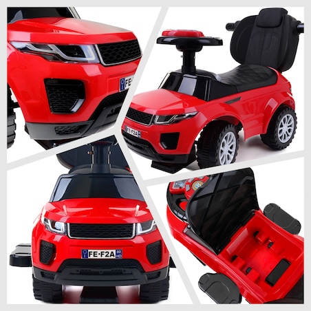 Jeździk FUNFIT KIDS czerwony samochodzik dla dzieci pchacz 3w1 do 27 kg