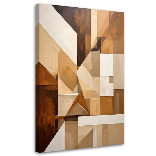 Obraz do salonu sypialni kuchni, Abstrakcyjne linie i kształty beżowy