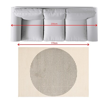 Dywan Sevilla paper white/grey 120x170cm, 120x170cm