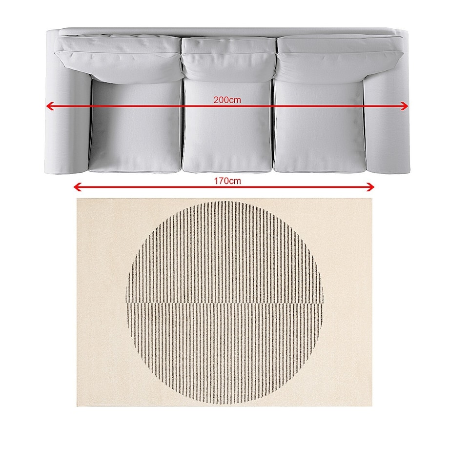 Dywan Sevilla paper white/grey 120x170cm, 120x170cm