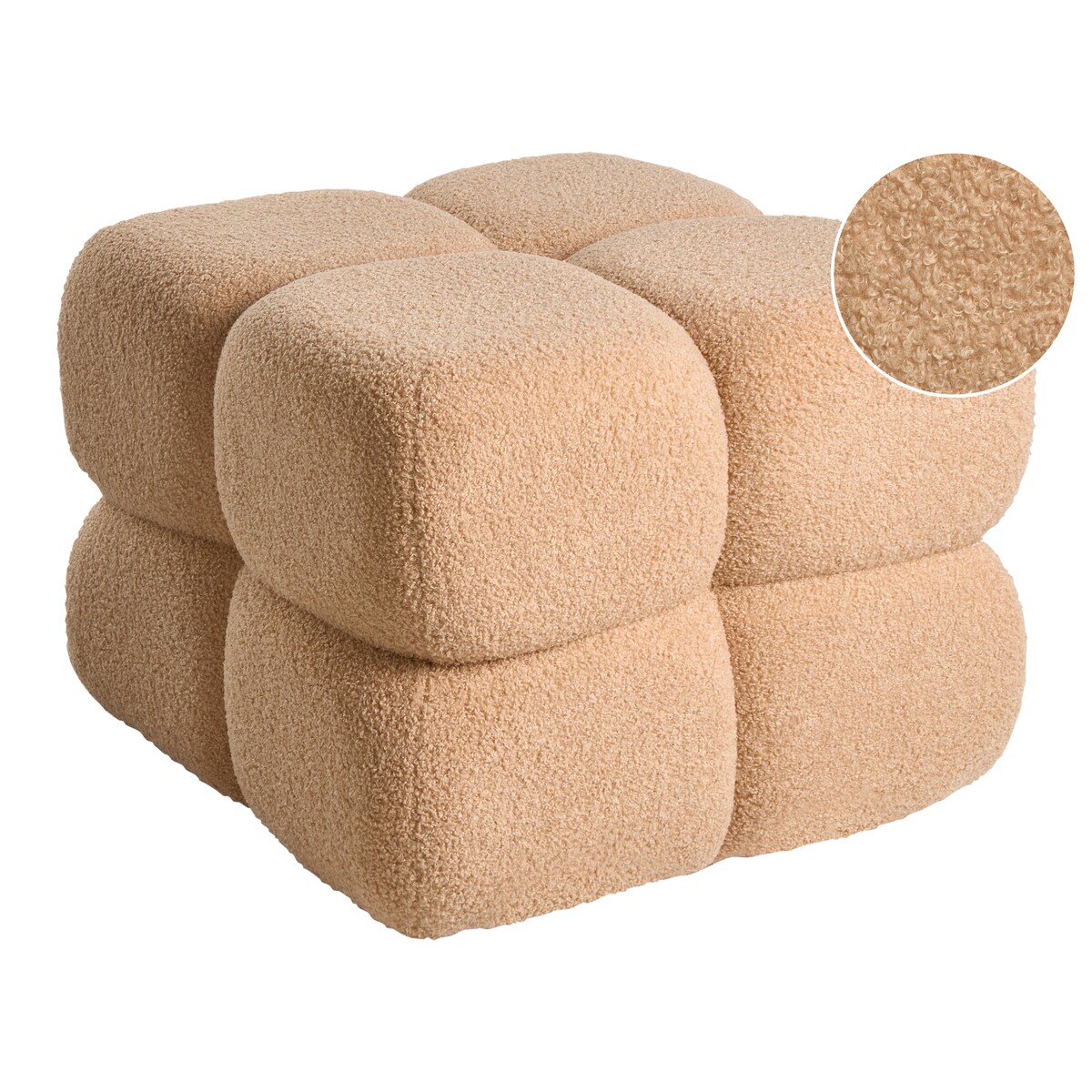 Puf CALIENTE Boucle Beżowy