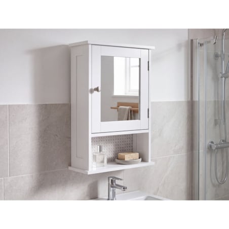 Szafka łazienkowa wisząca z lustrem HUILA 34 cm 53 cm Biały
