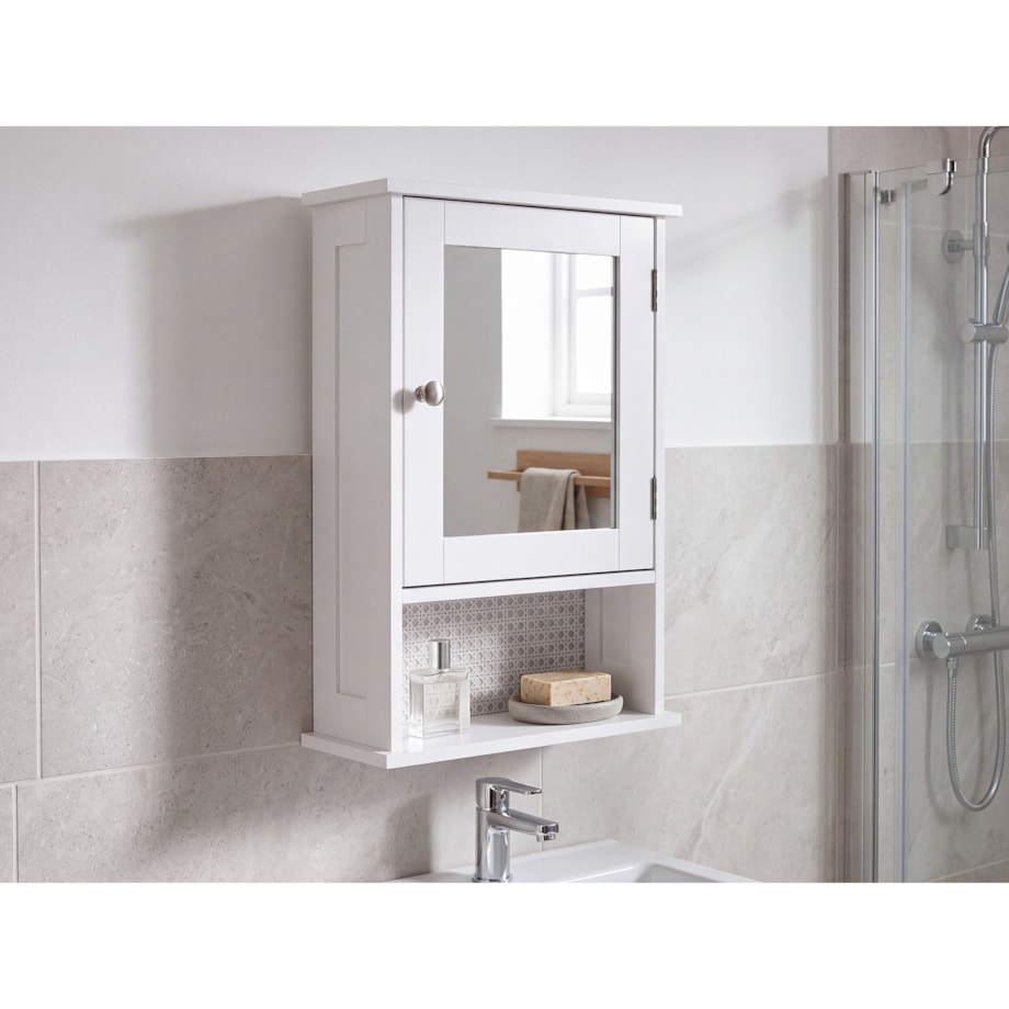 Szafka łazienkowa wisząca z lustrem HUILA 34 cm 53 cm Biały