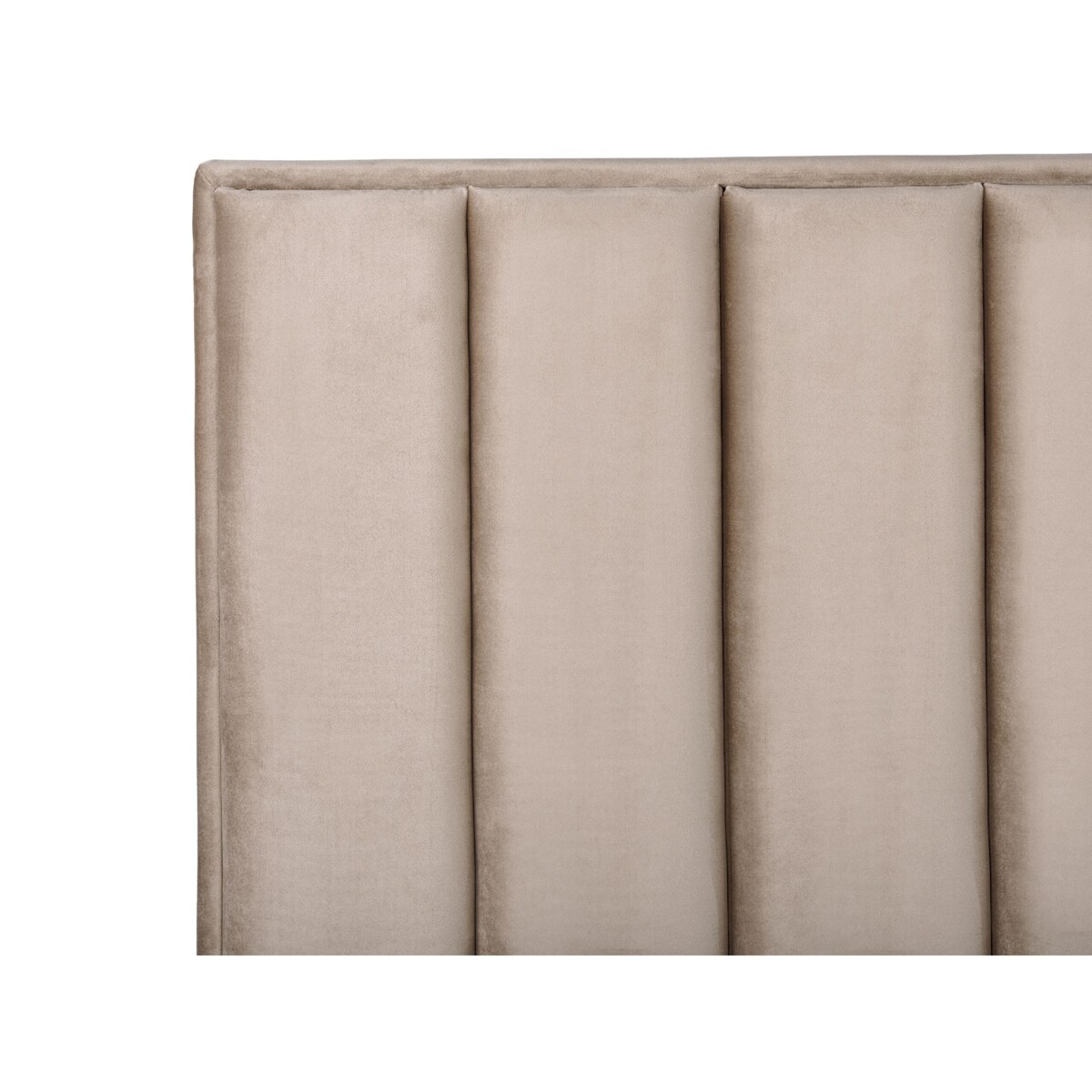 Łóżko z pojemnikiem welurowe 140 x 200 cm szarobeżowe SEZANNE