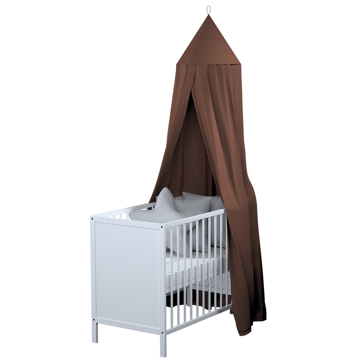 Baldachim do łóżeczka, brązowy, fi 50cmx230cm, Happiness