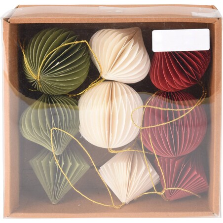 Ozdoby na choinkę z papieru, Ø 6 cm