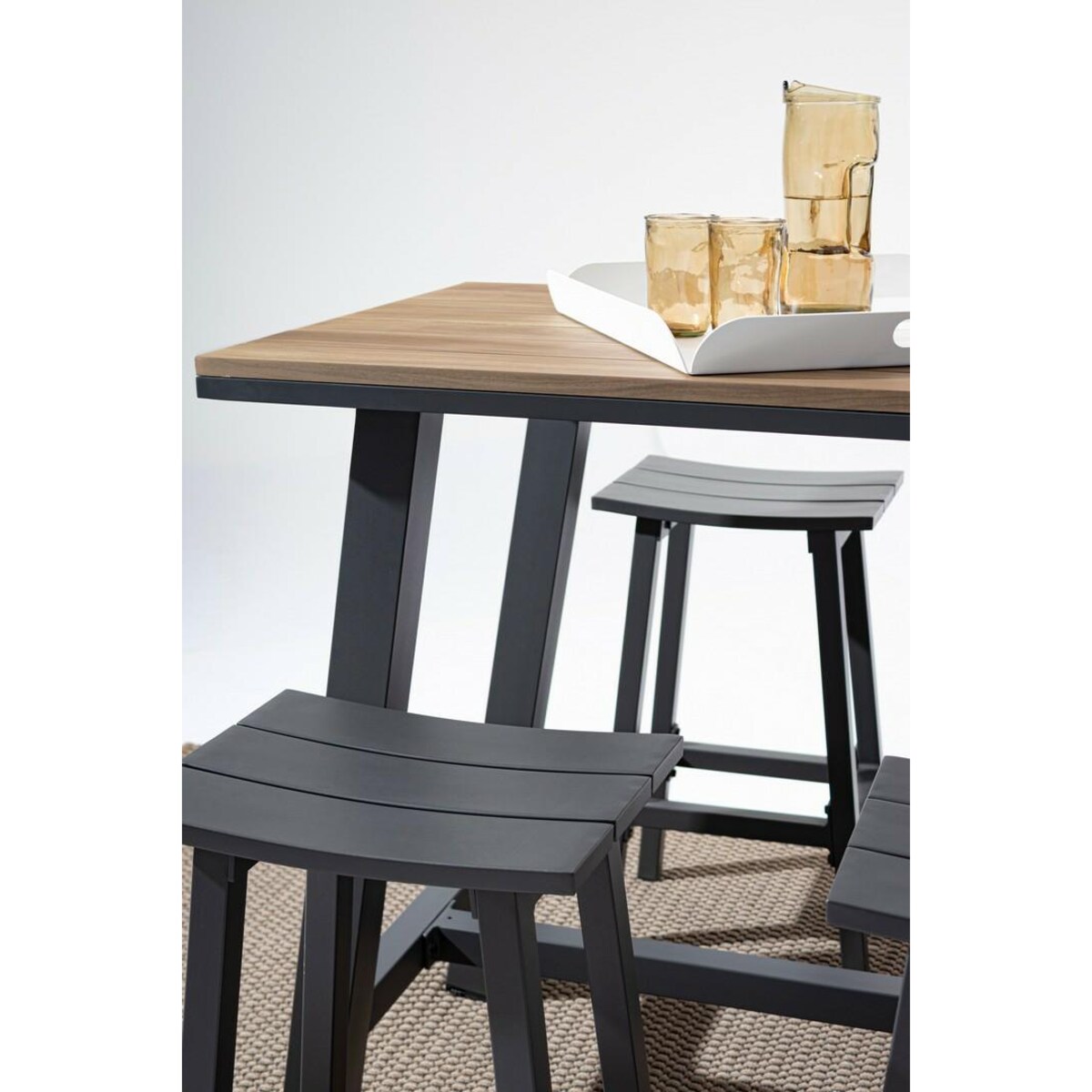 BIZZOTTO stół ogrodowy SKIPPER 101 naturalny / antracyt