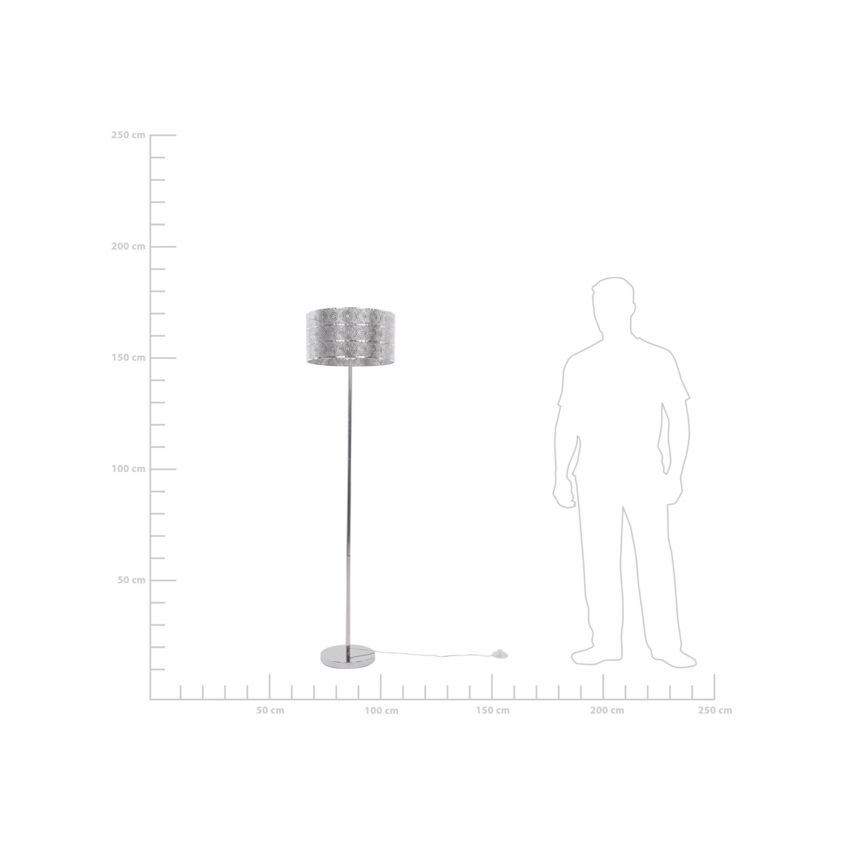 Lampa podłogowa metalowa srebrna NUON