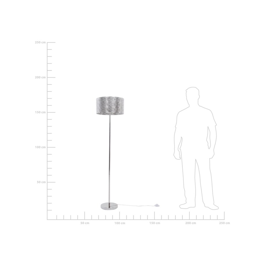 Lampa podłogowa metalowa srebrna NUON
