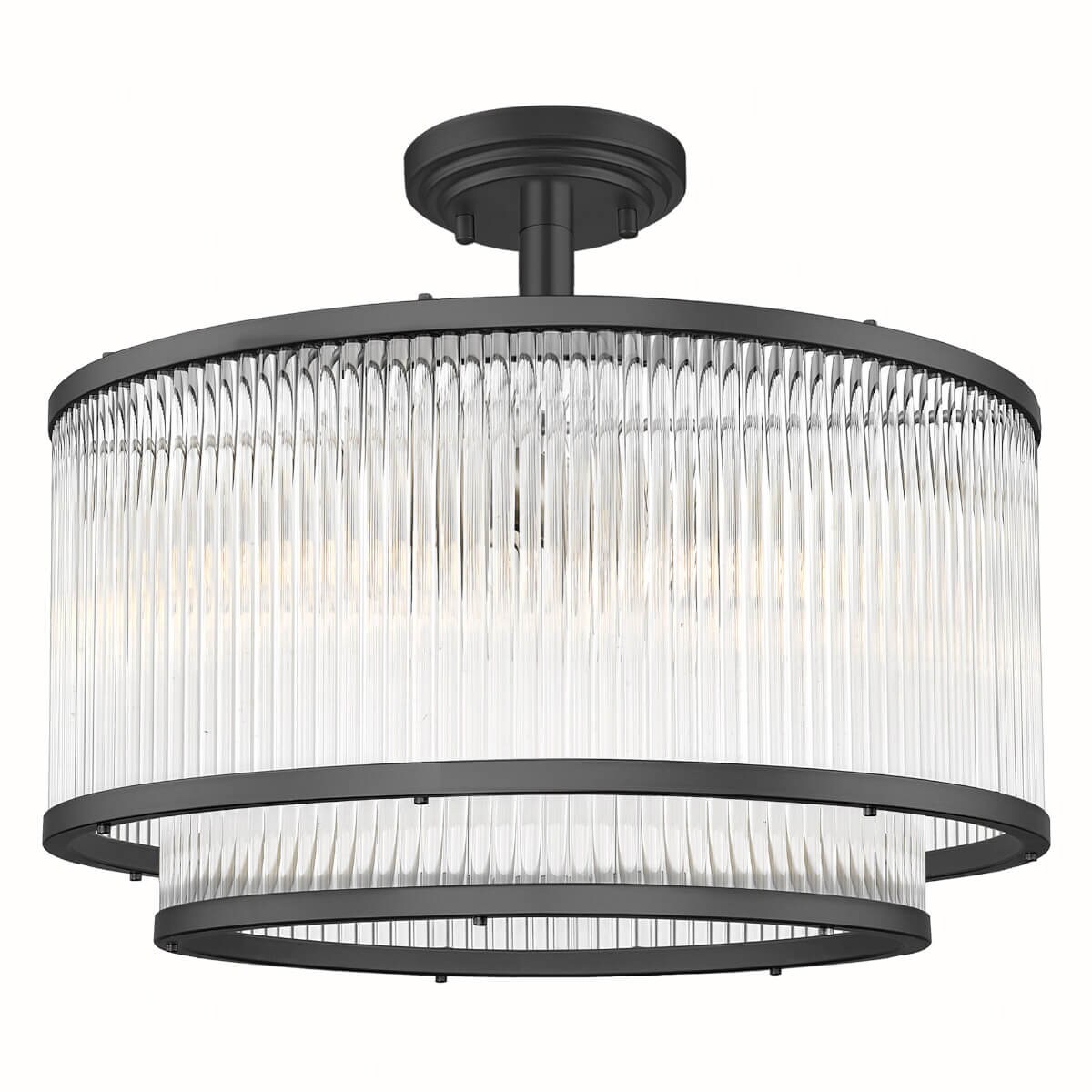 Szklana lampa sufitowa Sergio C0528-05H-P7AC Zumaline okrąg metalowa przezroczysty czarny