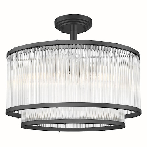 Szklana lampa sufitowa Sergio C0528-05H-P7AC Zumaline okrąg metalowa przezroczysty czarny