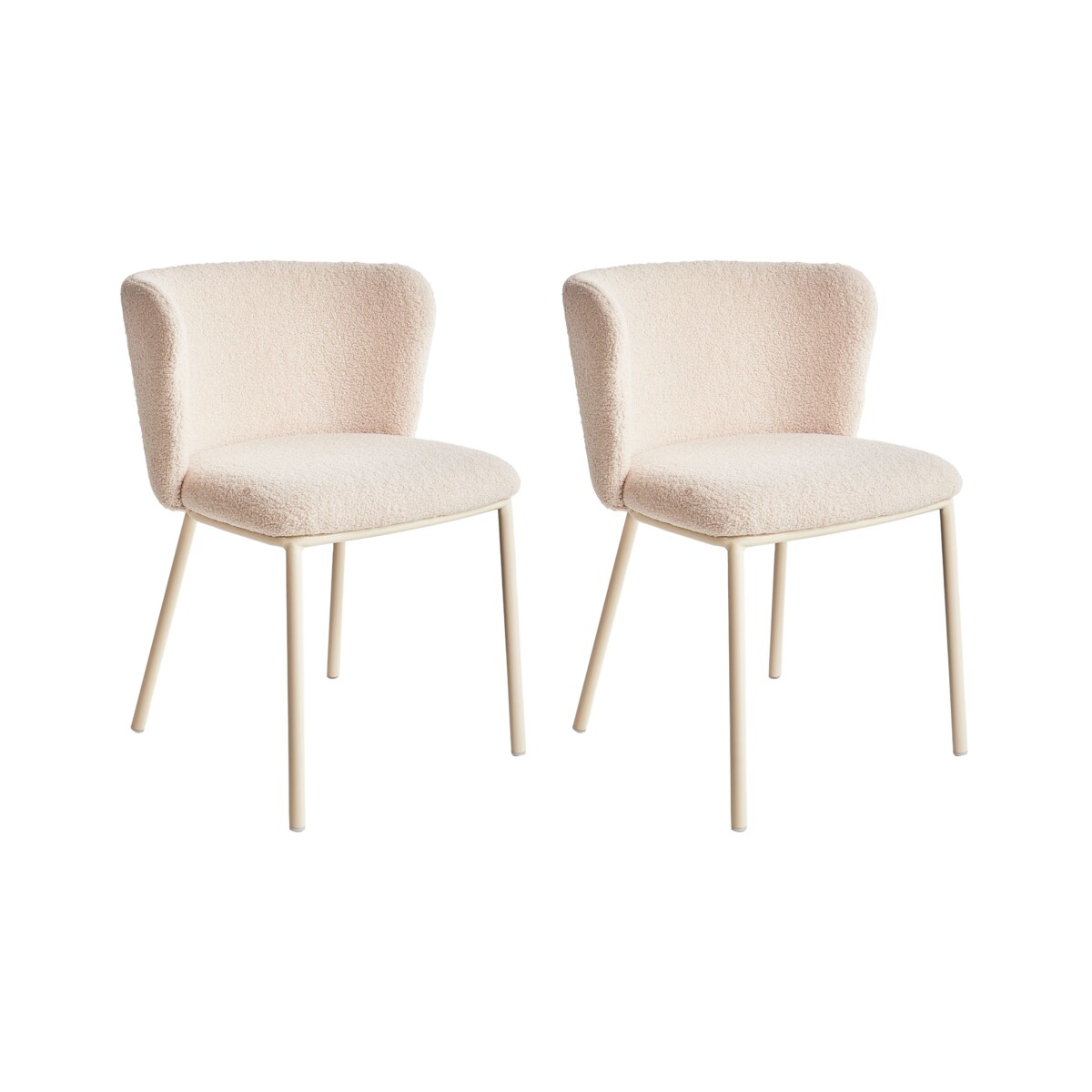 Zestaw 2 krzeseł MINA II Boucle Jasnobeżowy