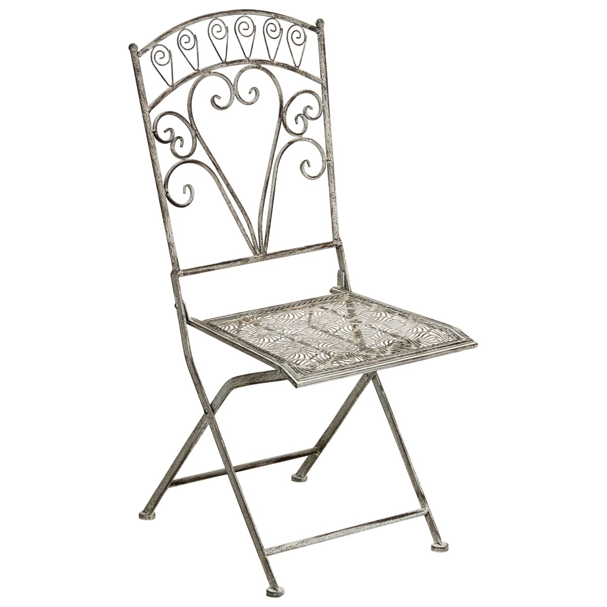 Zestaw 2 krzeseł ogrodowych NURRA Składane Metal Szary