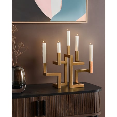 Świecznik RAPOSO Metal 30 cm Złoty