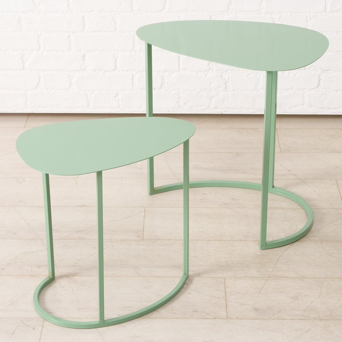 Zestaw dwóch stolików kawowych JERRY, łezka, metalowych