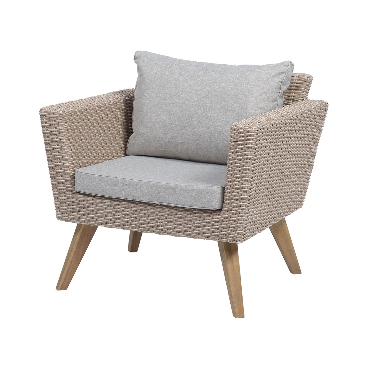 Zestaw ogrodowy ze stolikiem dla 4 osób VITTORIA Technorattan Szary