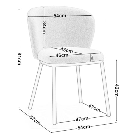 KRZESŁO TAPICEROWANE DO SALONU GLAMOUR TKANINA BOUCLE TEDDY JASNOBEŻOWE BARI