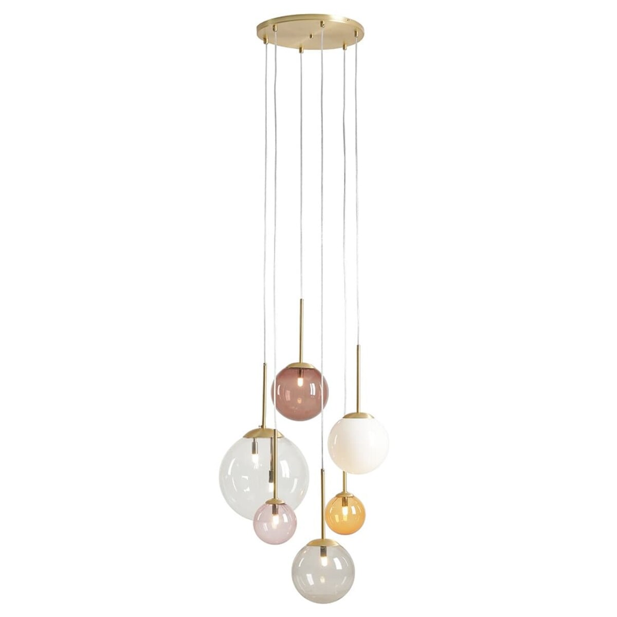 Lampa wisząca kaskada Bosso 1119K40_R Aldex kolorowe kule