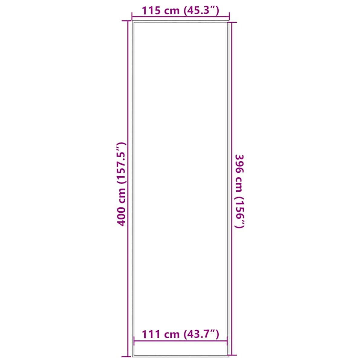 vidaXL Wycieraczka Czarna 115x400 cm