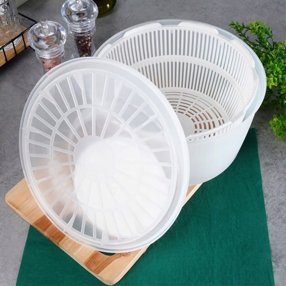 Wirówka DO SAŁATY warzyw owoców suszarka obrotowa pojemnik sitko cedzak